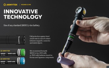 Armytek Wizard C2 WR WARM (teplejší odstín) s USB nabíjením